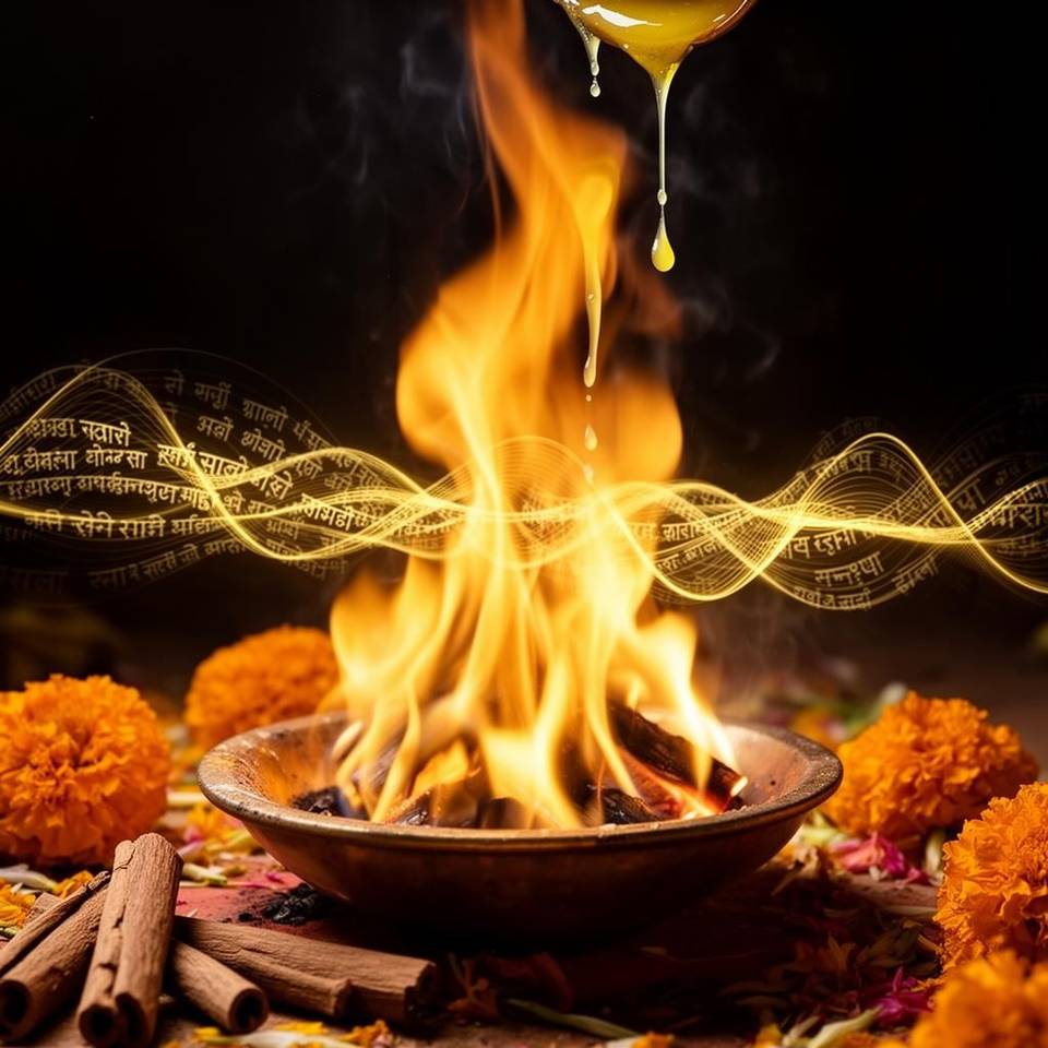 Sacred havan fire ritual